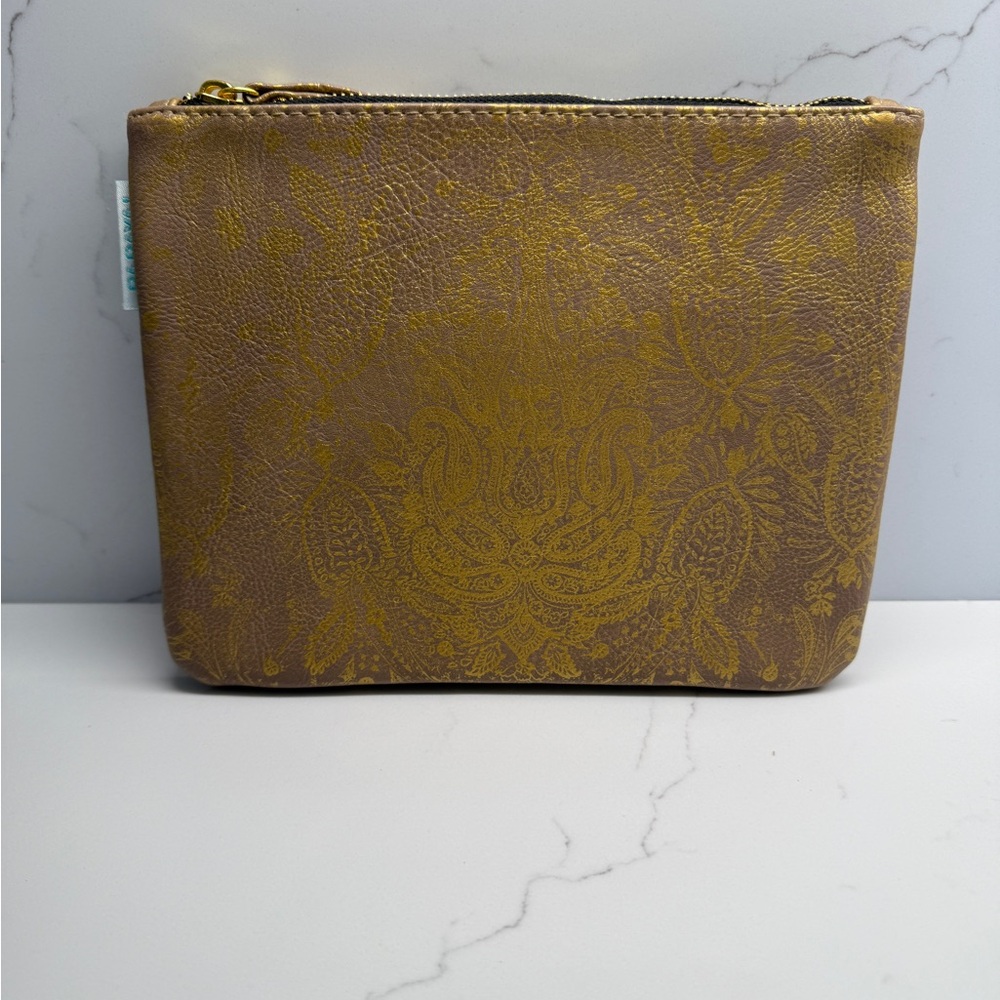 Papaya Art Gold Patterned Cosmetic Bag
